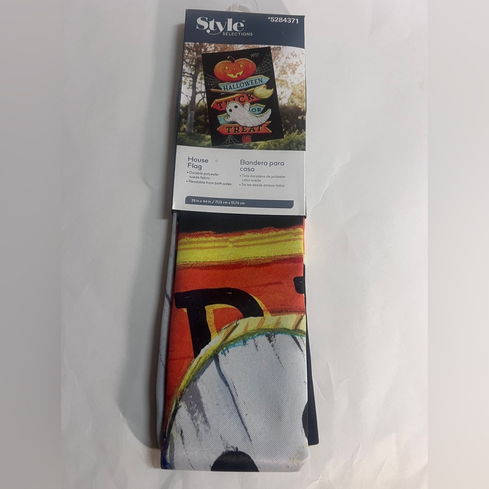 STYLE SELECTIONS 28" x 44" HALLOWEEN House Flag - TRICK OR TREAT new 2 sided